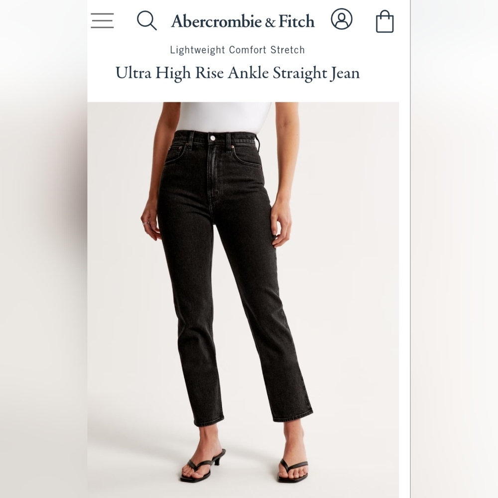 ABERCOMBIE & FITCH Ultra High Rise Ankle Straight Jean